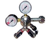 CO2 Druckminderer Manometer doppelt Schankanlage Zapfanlage Hauptdruckminderer