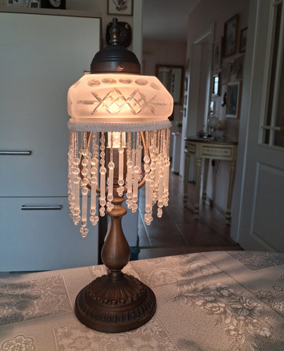 Tischlampe bronze weiß - tischlampe, bronze/weiß