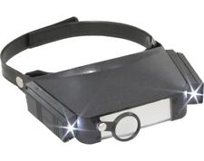 Kopfbandlupe mit Licht für Feinmechanik Modellbau Elektronik mit Klettverschluss