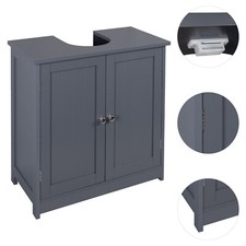Badschrank Unterschrank Waschtischunterschrank Badezimmerschrank Grau 0045