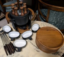 Digsmed Fondue Set Gusseisen 60er Denmark Nissen