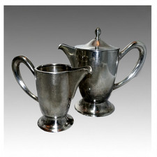 Hepp Silber Teller Kaffeekanne