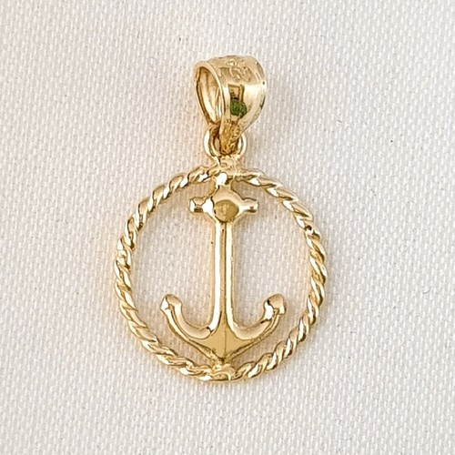 14k gelbgold anker - mit, seil