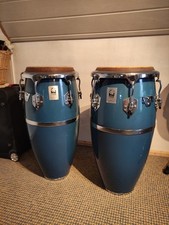 Toca Conga Tumba Fiberglass Congaset blau mit Ständer - Rarität - 