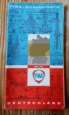 FINA - Straßenkarte Deutschland Mitte Tankstelle 1960er Jahre