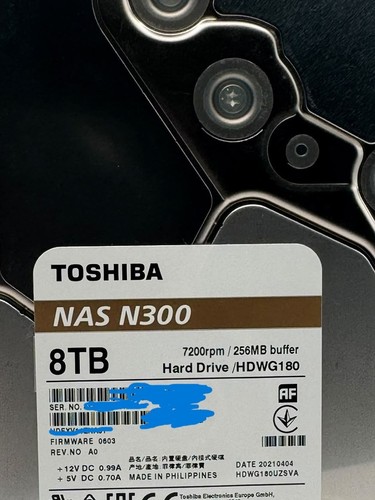 Toshiba n300 nas - 8tb, hdwg180