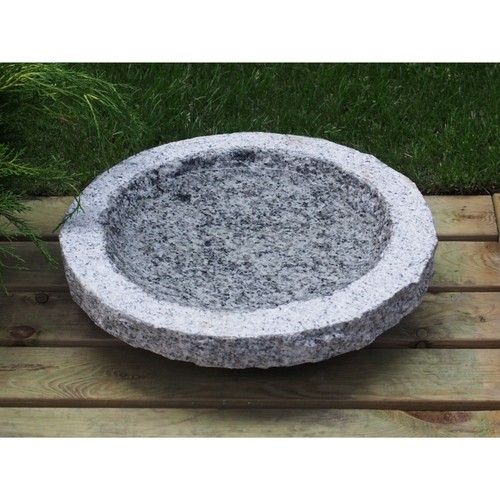 Vogeltränke granit grau rund - vogeltränke,