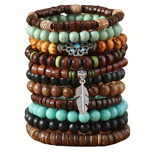 11er set holzperlenarmband - 11er,