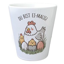 Henne mit Küken Du bist Ei-Malig! Blumentopf
