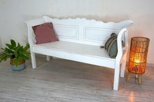 schöne Sitzbank in Shabby-Chic-Weiß, in Weichholz "169 cm breit" Schwedenbank