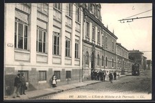 Reims, L´Ecole de Medecine et de Pharmacie, Strassenbahn, Ansichtskarte 