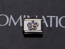 Original Nomination Gold Modul ++ BLÜTE ZIRKONIA BLAU ++  guter Zustand