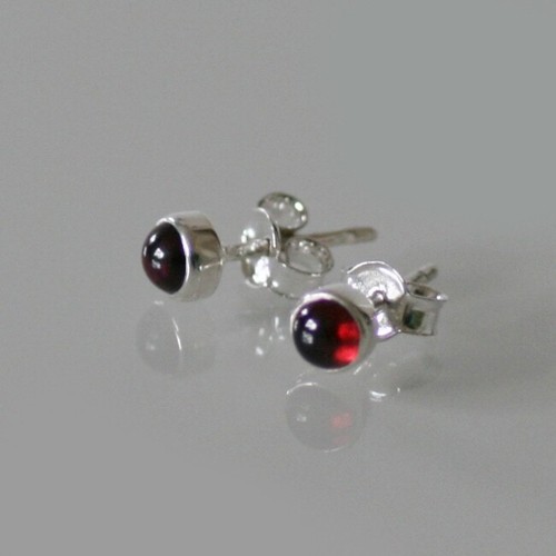 Silber ohrstecker mit granat - mit,