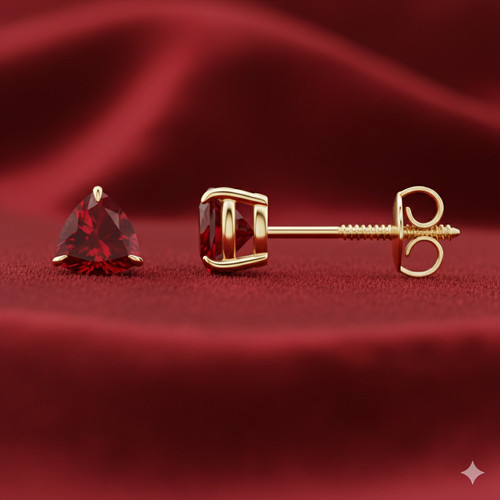 Gold ohrringe roter rubin - gold,