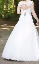 Weiß Applikationen Hochzeitskleid diverser Zubehör (Reifrock, Schleier) Gr:36