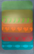 NEU Tupperware Schneidbrett Schneidflex Schneidunterlage Motiv Gemüse Huhn Fisch