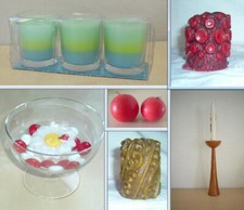 tolles Paket mit Kerzen und Kerzenständer Kugelkerzen Glasschale ... tlw. NEU