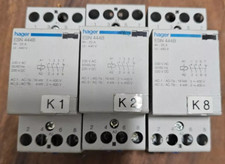 3x Hager ESN 444B Installationsschütz 25A 230V AC 50/60Hz 220V DC Insta Schütz .
