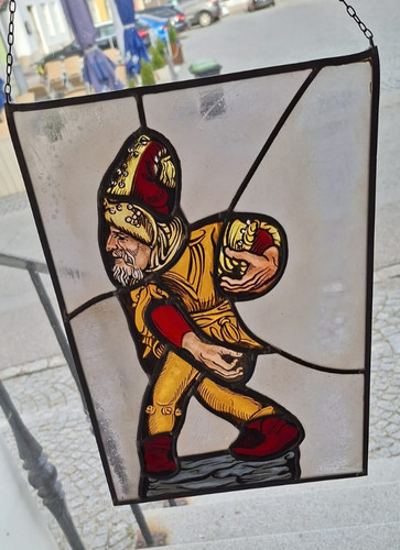 Bleiglasbild historische figur - bleiglasbild,
