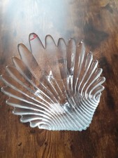 Große Glas Muschel Relief Schale Platte Teller Deko Montana