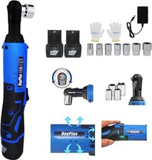 3/8''Akku Ratschenschrauber 12V Elektrischer Ratschen 40NM Winkelschrauber 2Akku