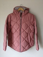 EDC Esprit Damen Mantel Medium rosa gesteppt Kapuze durchgehender Reißverschluss