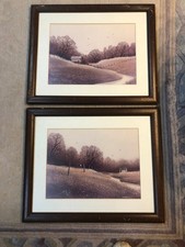 2 Landschaftsbilder von Williams, Kohlezeichnung