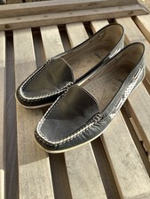 Caprice Mokassins Leder blau Größe 6 1/2