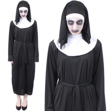 DAMEN NONNENKOSTÜM HALLOWEEN ERWACHSENE SCHICKKLEID HORROR BESCHWÖREN DÄMON OUTFIT