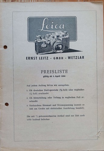 Leitz leica preisliste - leitz,