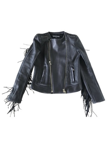 Balmain lederjacke bikerjacke - balmain,