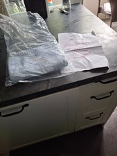 SCHEIBENGARDINE HÄKELGARDINE  Handarbeit HERZ 70 x 95 cm, hellblau, 100% Baumwo