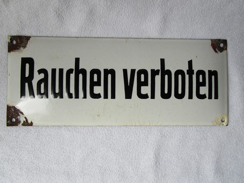 Altes emailschild rauchen - altes,