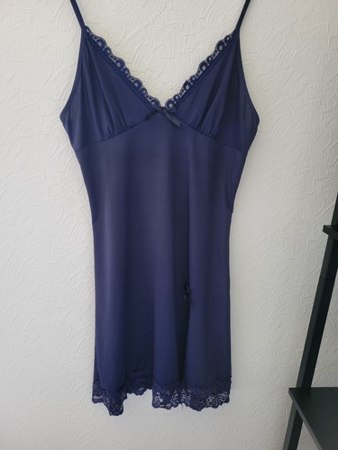 Nachtkleid dunkelblau spitze - nachtkleid,