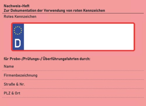 Nachweisbuch für rote