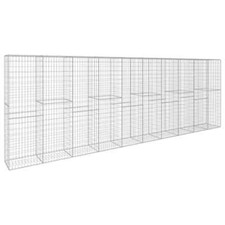 Gabionenwand mit Abdeckung Stahl Gabione Steinkorb Mauer 6 x 5 x 2 m 1400 kg/m³