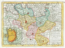 Henneberg Grafschaft Original Kupferstich Landkarte Elwe Langenveld 1791