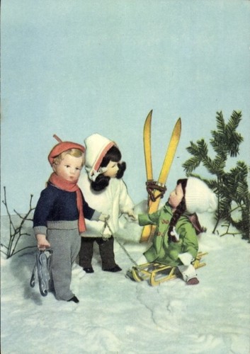 Käthe kruse puppen ski - ak,