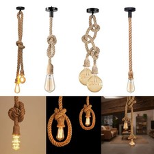 Retro Industrielampe Hanfseil