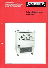 VEB Schweisstechnik Finsterwalde Prospekt für Schweißgleichrichter KGS 1000 1973