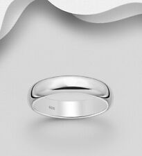 Band Ring massiv 925 Sterlingsilber 2 mm - 7 mm Breite halbrund Damen Herren