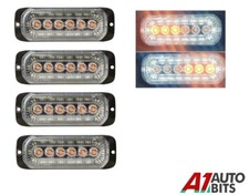4X Doppelfunktion LED Bernstein Blitz Warn Licht + Halo Weiß Front Markierung