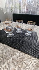 4 x Coca Cola Glas ,Schwenker mit Goldrand