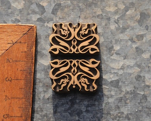 Messingornament jugendstil - 2x,