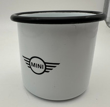 Mini Cooper Auto Tasse Kaffeetasse Blechtasse Outdoor Münder Email Weiß