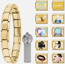 Italian charm bracelet gold - italian,