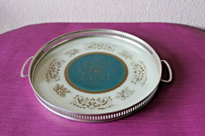 Art Deco Tortenplatte Serviertablett Glas Metall 2 Motive beidseitig verwendbar