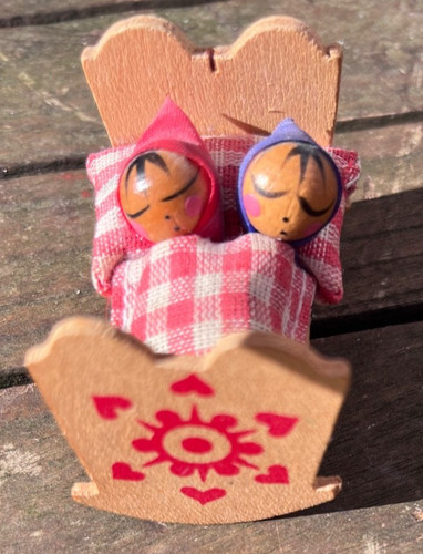 Puppenstuben bettchen wiege - -,