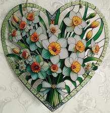 ein liebevoll gestaltetes FENSTERBILD  + BLUMEN  + von Beiden Seiten + ACRYL + 4