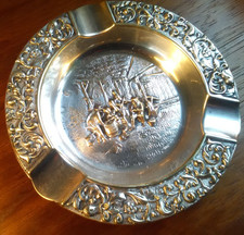 Aschenbecher versilbert Historismus Jugendstil um 1900 England Punze antik